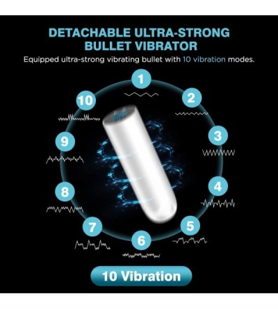 Male Masturbators Vibrating Male Masturbator Cup Sleeve Stroker with 2 Ribbed Tunnel- 3D Textured Open-Ended Pocket Pussy Mas...
