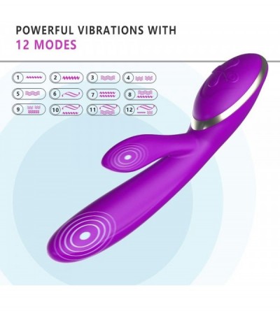 Vibrators Powerful G-spot Rabbit Vibrator Female Rechargeable Dual Stimulation Waterproof Adult Clitoral Vibrator Silicone Se...