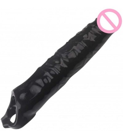 Pumps & Enlargers Intimate Goods 12 Inch Black Extender Enlargement Extra Large 3" Silicone Double Open Long Sleeve Extension...