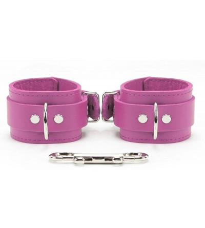 Restraints Alexis Wrist and Ankle Cuffs Handmade Lambskin Leather Handcuffs and Leg Cuffs - Pink - CF180227AKN $65.45
