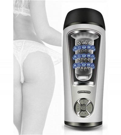 Male Masturbators 4D Heating Telescopic Pocket Pussy Exquisite Men Massage Cup Automatic 10 Kinds of Retractable Frequency Me...