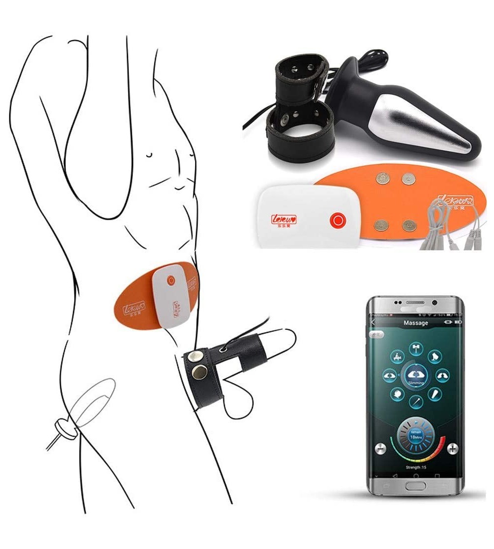 Penis Rings Estim Sex- Electric Shock Anal Plug Dildo Cock Ring for Electric Stimulation- Stimulation Device- Torture Stimula...