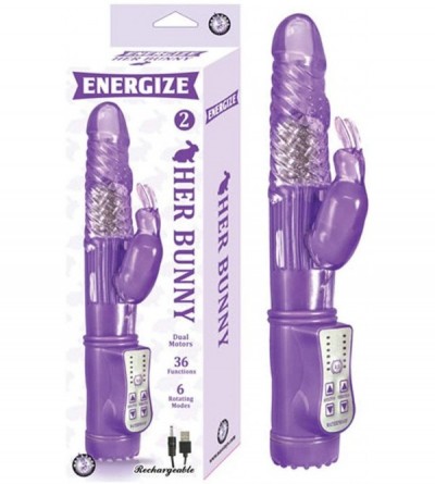 Vibrators Energize Her Bunny 2 Purple Rabbit Vibrator - C7188U8L9KG $49.87