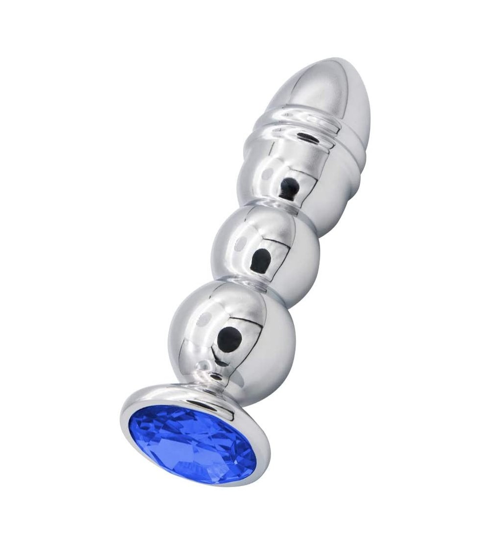 Anal Sex Toys Metal Anal Beads Blue Jewelry Butt Plug Pleasure Wand Anal Plug Sex Toys for Women Men Couple - CU125YJQ8A3 $22.88