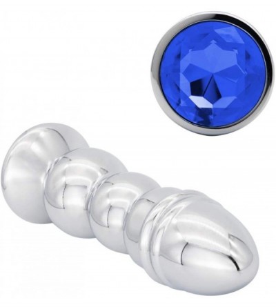 Anal Sex Toys Metal Anal Beads Blue Jewelry Butt Plug Pleasure Wand Anal Plug Sex Toys for Women Men Couple - CU125YJQ8A3 $22.88