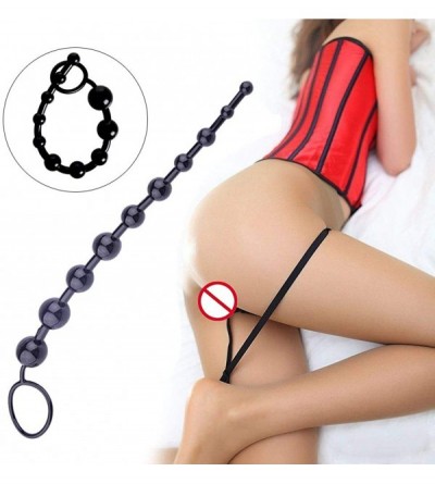 Anal Sex Toys 1 Pcs Silicone Slim Anal Beads Massager Plug Dildo Butt Sex Toy Black - CO194K8TL5N $19.88