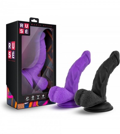 Vibrators 7" Realistic Bright G Spot Stimulating Curved Dildo - Cock and Balls Dong - Suction Cup Harness Compatible - Sex To...