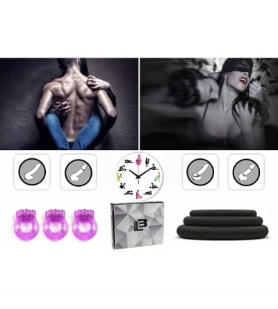 Penis Rings Soft Silicone Vibrating Cockring for Male - 6 Per Pack Cock Rings 100% Medical Grade Pure Penis Ring Set for Extr...