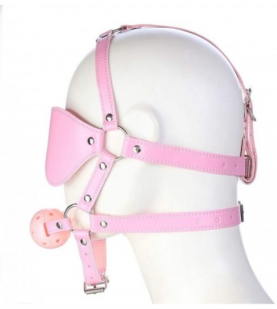 Gags & Muzzles Colored Hollow Grommet Ball- Harness Type Blindfold Gag - pink - C2197DZX9LC $21.29