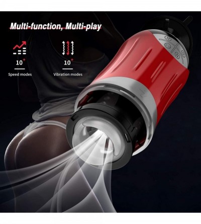 Male Masturbators Automatic Male Masturbator Cup with 10 Powerful Modes & 5 Thrusting Vibrating Male Masturbator with Adjusta...