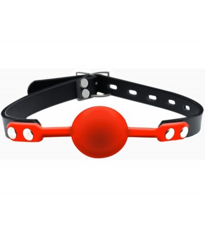 Gags & Muzzles Bondage Gear Silicone Mouth Gag (Red) - Red - CB12HPTBJ4V $22.88