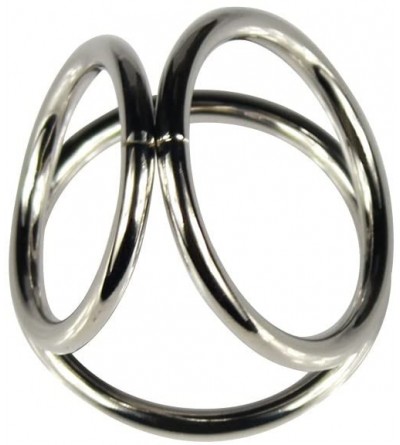 Penis Rings Men Metal Penis Delay Cock Ring Triple Stainless Steel Cock Ball Stretcher Delay Ring Rooster Three Penis Delay R...