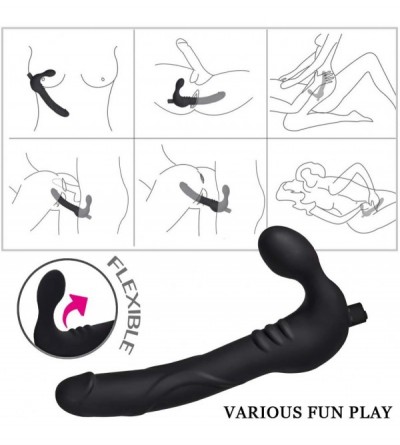 Vibrators Strapless Strap on Dildo【New Version】Strong Silicone Dual Vibrators Penis with 10 Speed-Rechargeable G-Spot Cock Do...