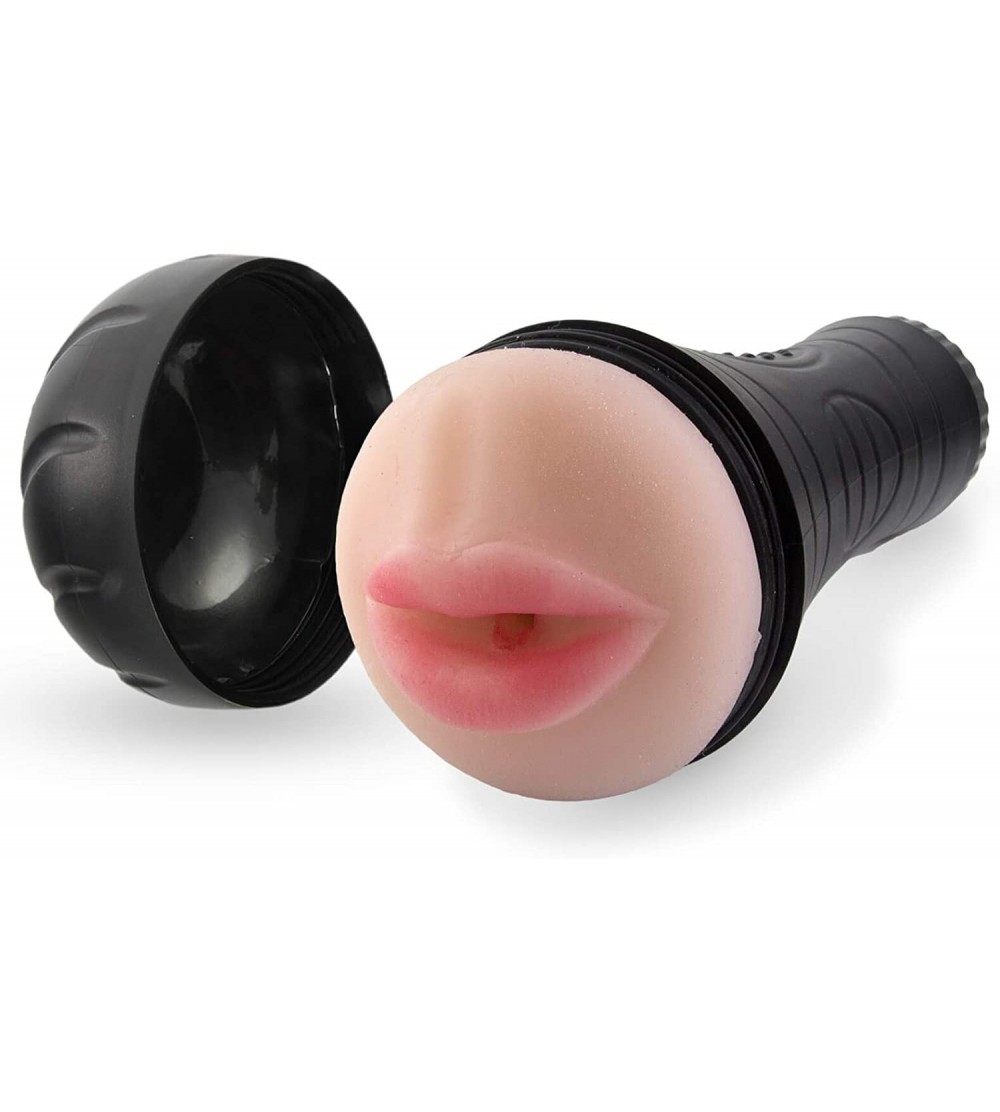 Male Masturbators Compact Male Masturbator Handheld Realistic Mouth Texture in Black Case - Lips - CQ11EXGSY7P $12.17
