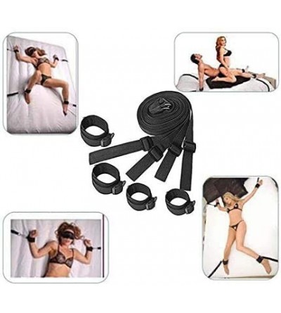 Restraints BDSM Sex Strap Soft Nylon Bed Straps Set Adjustable Wrist DIY Kit Adult Training Bed Cuffs Straps for Wrist Ankle ...