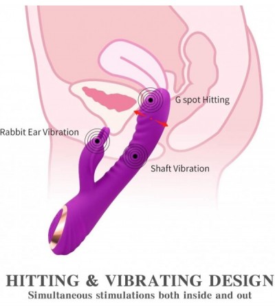 Vibrators G Spot Rabbit Vibrator with Hitting & Vibrating 2 in 1 Design- Triple Motor Dildo Vibrator Wand Massager for Clitor...