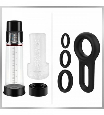 Penis Rings Rechargeable Penis Pump with Cock Rings Set - CZ19G6KNM74 $74.89