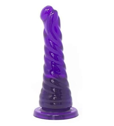 Anal Sex Toys Healthy Vibes Spiral Anal Dildo 6'' Soft Purple Jelly Probe For Men- Women- and Couples Phthalate-Free- Non-Tox...