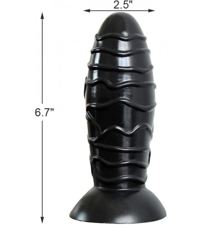 Dildos Silicone Big Anal Plug with Strong Suction Cup for Hands-Free Play- Flexible Dildo for Vaginal G-Spot (Black) - Black ...