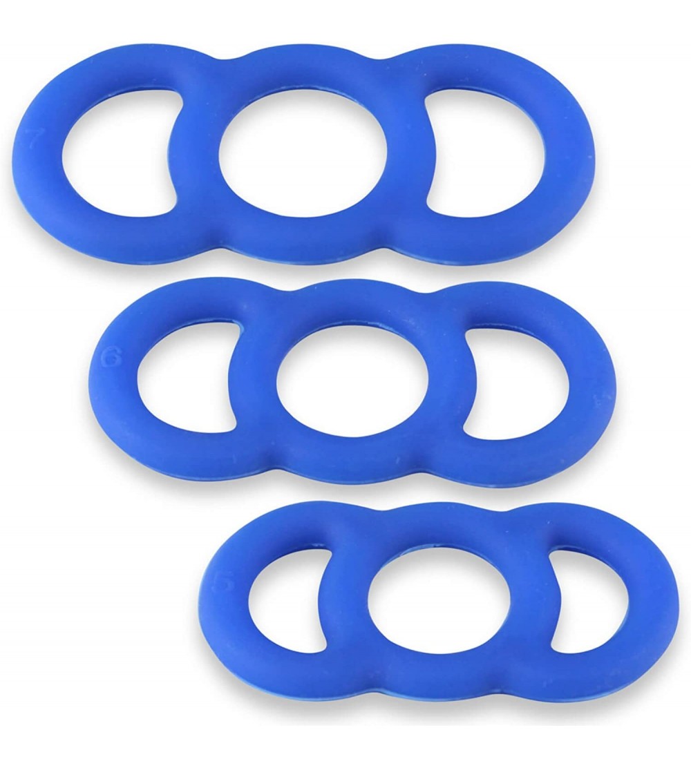 Penis Rings Cock Rings EYRO Slippery Blue Silicone Erectile Dysfunction .7 Inch Through .8 Inch Unstretched Diameter 3 Pack S...