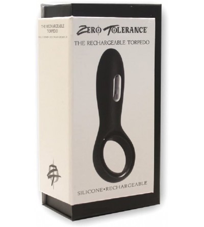 Penis Rings Zero Tolerance The Rechargeable Torpedo Cock Ring - Black with Free Bottle of Adult Toy Cleaner - CS18CZGAO9K $35.52
