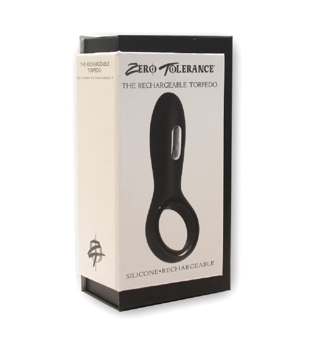 Penis Rings Zero Tolerance The Rechargeable Torpedo Cock Ring - Black with Free Bottle of Adult Toy Cleaner - CS18CZGAO9K $35.52