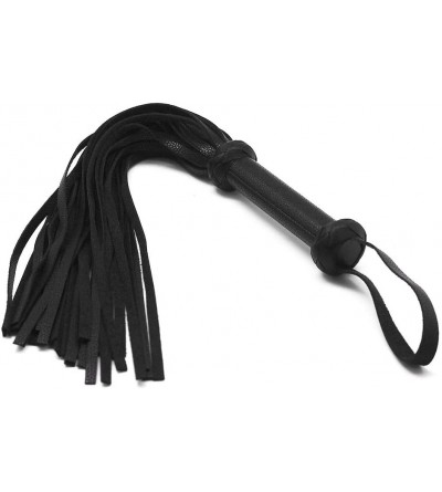 Paddles, Whips & Ticklers Black Soft Faux Leather Wand with Straps - C7192HMLS4E $26.73