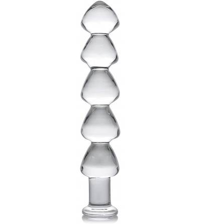 Dildos Drops Anal Link Glass Dildo for Temperature Play- Clear - CH18H5KM4O0 $74.25