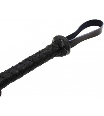 Paddles, Whips & Ticklers Leather Whips- Black BDSM Flogger with Handle Braided for Sex Spanking Games Couples Play- Adult Se...