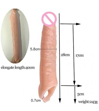 Pumps & Enlargers 11 INCH Lifelike Medical Silicone Moving Male Extension Extender Sleeve Cage for Men Type.Privacy Packaging...
