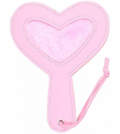 Paddles, Whips & Ticklers Handmade Leather Heart Shaped Spanking Spanking Stage Props Play - pink - CM1966ST7EX $41.33