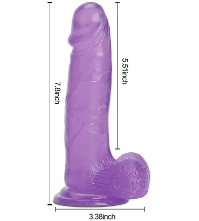 Dildos Realistic Dildos Jelly Dong- Crystal Dildo for Beginners with Strong Suction Cup- 7.8" Suction Dildo for Vaginal G-spo...