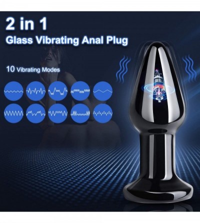 Anal Sex Toys Vibrating Butt Plug Rechargeable Vibrating Anal Plug Prostate Massager with 10 Modes Glass Butt Plug Fetish Bon...
