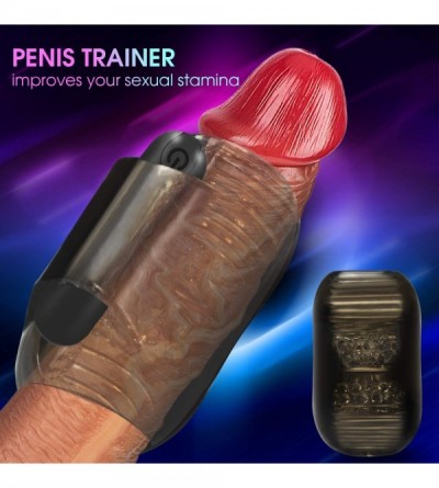 Male Masturbators Male Vibrator- Handhold Men Vibrating Masturbator- Glans Penis Trainer Sex Toys Powerful Bullet 10 Speeds M...