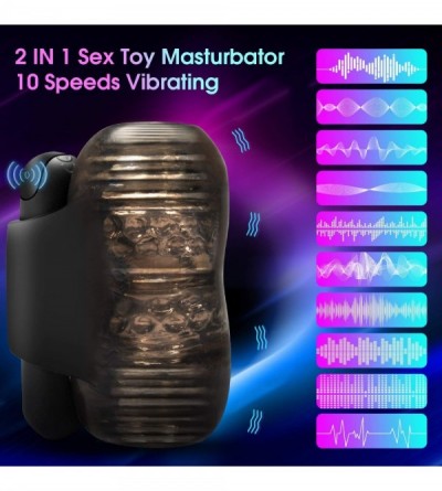 Male Masturbators Male Vibrator- Handhold Men Vibrating Masturbator- Glans Penis Trainer Sex Toys Powerful Bullet 10 Speeds M...
