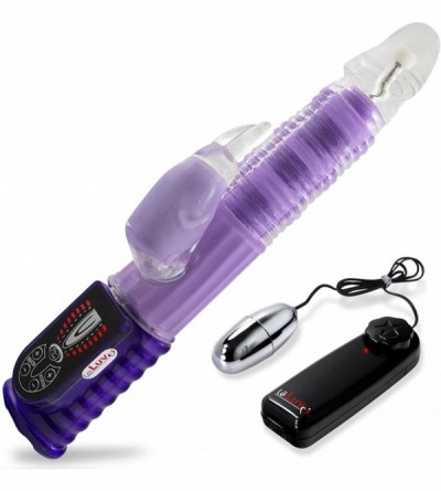 Vibrators Rabbit Vibrator Wave Action Motion Shaft Clitoral Massager Showerproof Multispeed Purple Bundle with Multispeed Egg...
