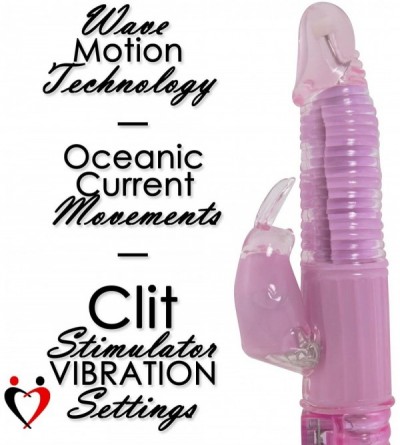 Vibrators Rabbit Vibrator Wave Action Motion Shaft Clitoral Massager Showerproof Multispeed Purple Bundle with Multispeed Egg...