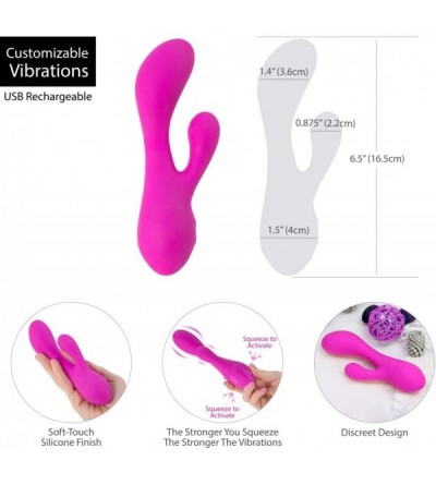 Vibrators New Squeeze-Control Dual Hug Vibrator- Rechargeable- and Waterproof Massage Wand- Memory Function- Adult Sex Toy- P...