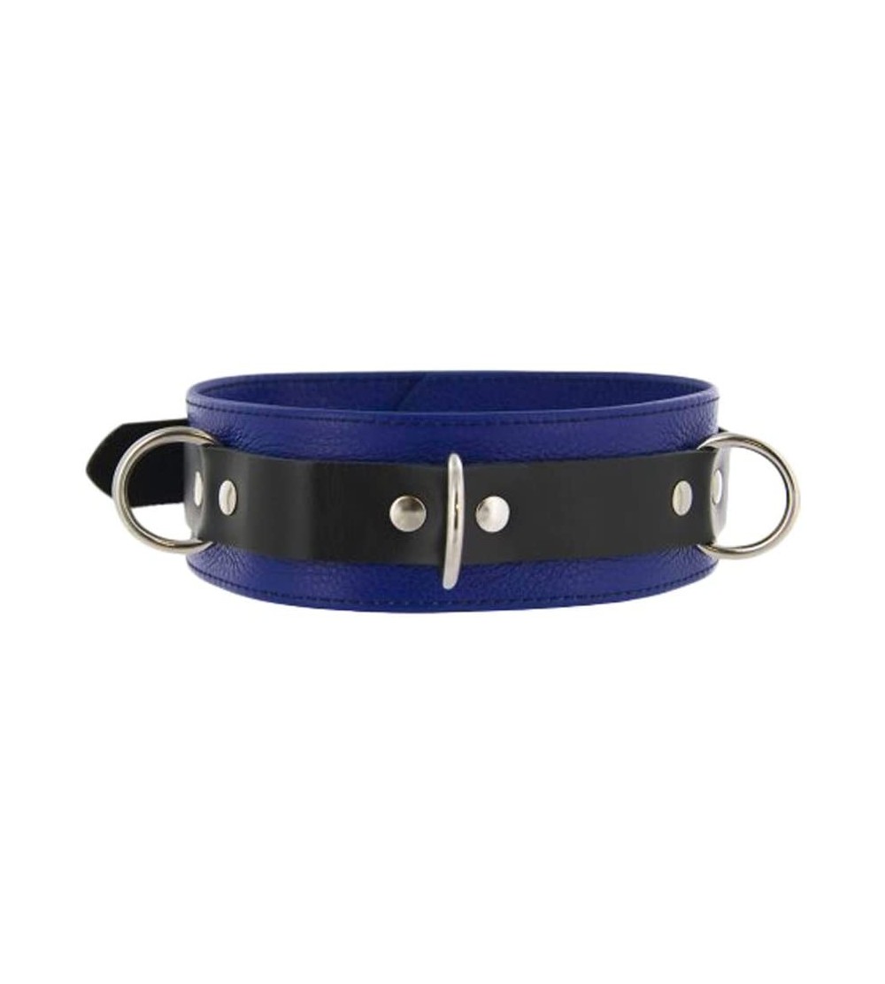 Restraints Deluxe Locking Collar- Blue and Black - Blue and Black - CC119XFPTJ7 $18.73