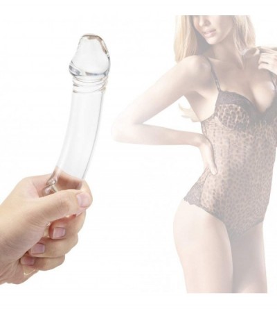 Dildos Glass Dildo- Crystal Double-Ended Penis Pleasure Wand with Spiral Texture and Vivid Glans Anal Butt Plug for G-spot St...