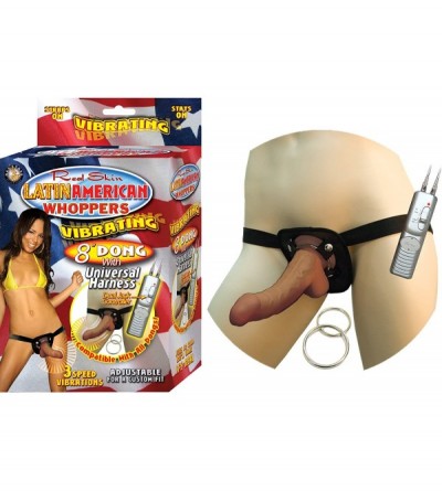 Dildos Real Skin All American Vibe 8" Dong with Harness - Latin - Latin - CM1824Y6OME $58.26