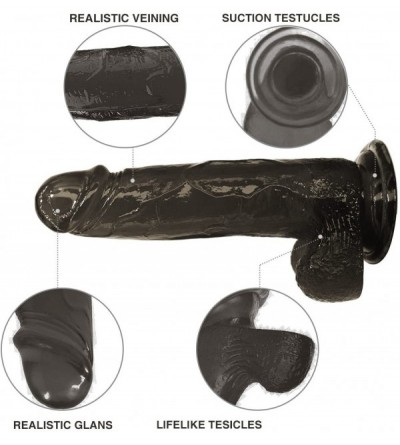 Dildos Lifelike Realistic Dildo Adult Toy Black Dildo with Strong Suction Cup 8'' and Diameter 1.77'' Sex Toy for Women Gay -...