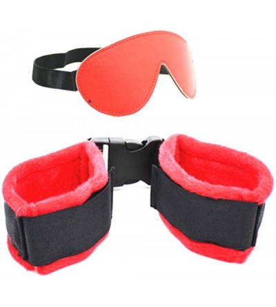 Blindfolds Black Red Handcuffs and Blindfold for Women Cosplay - C91992HAKQC $46.60