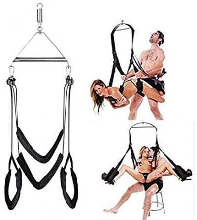 Sex Furniture Couple Comfortable Relax Massager Tool 360 Spinning Adjustable Indoor Swing with Steel Triangle Frame and Sprin...