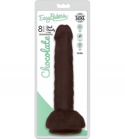 Dildos Easy Riders 8 Inch Dual Density Dildo with Balls- Brown - C118N8MCNW9 $13.74