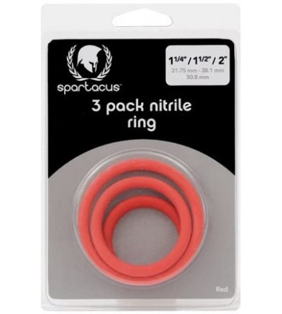 Penis Rings Nitrile Cock Ring Set- Red - Red - CW112NZJ2SD $23.89