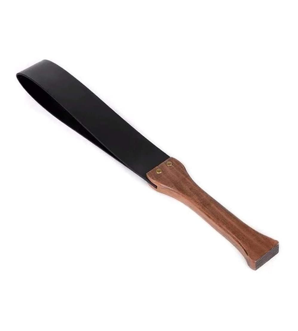 Paddles, Whips & Ticklers Leather Whip Slapper Paddle Spanking Slapper Exotic Toys for Adults Couples Lovers Black - Wooden H...