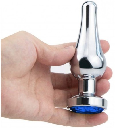 Anal Sex Toys Stainless Steel Butt Plug with Luxury Jewelry Fetish Anal Stimulation Sex Toy for Men Women Blue - CF12NRJVUSK ...