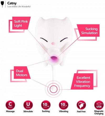 Nipple Toys Catny Clitoral Sucking Vibrator- High Frequency Small Clit Massager- Magnetic Charging- Waterproof- Rechargeable ...
