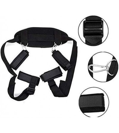 Restraints Women Couples Game with Soft Leather Adjustable Handcuffs Wrist Ankle Cuffs Straps (Black) - Black-5 - CA18W86XES2...